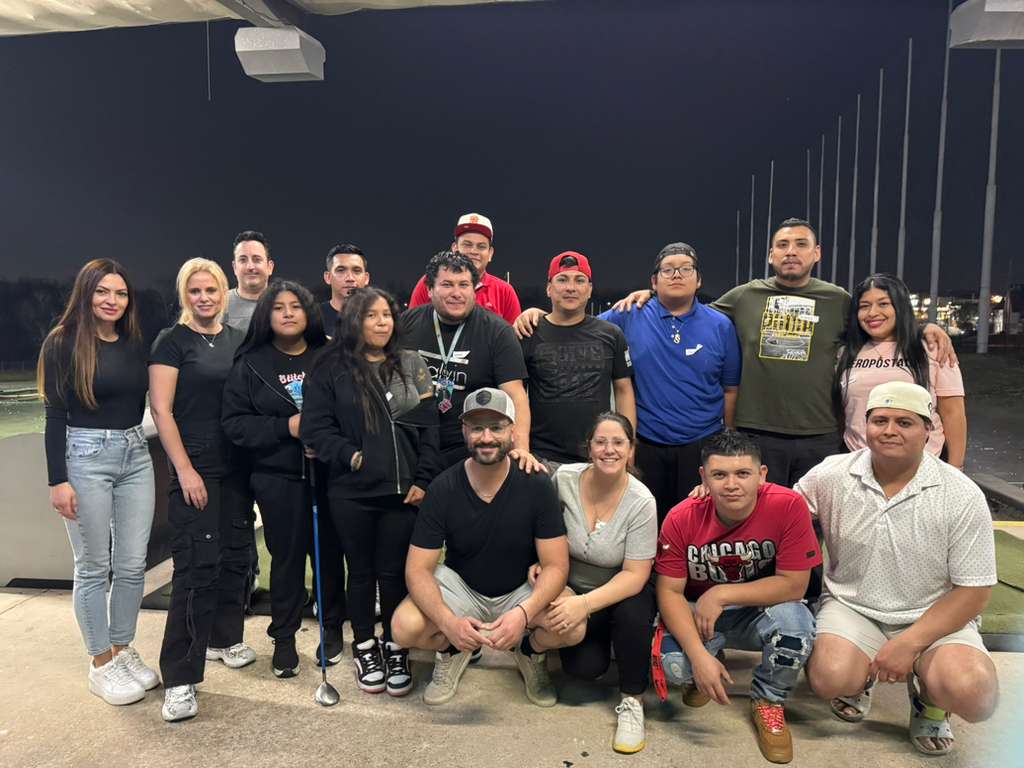 AMP Live Group crew team photo at a team event